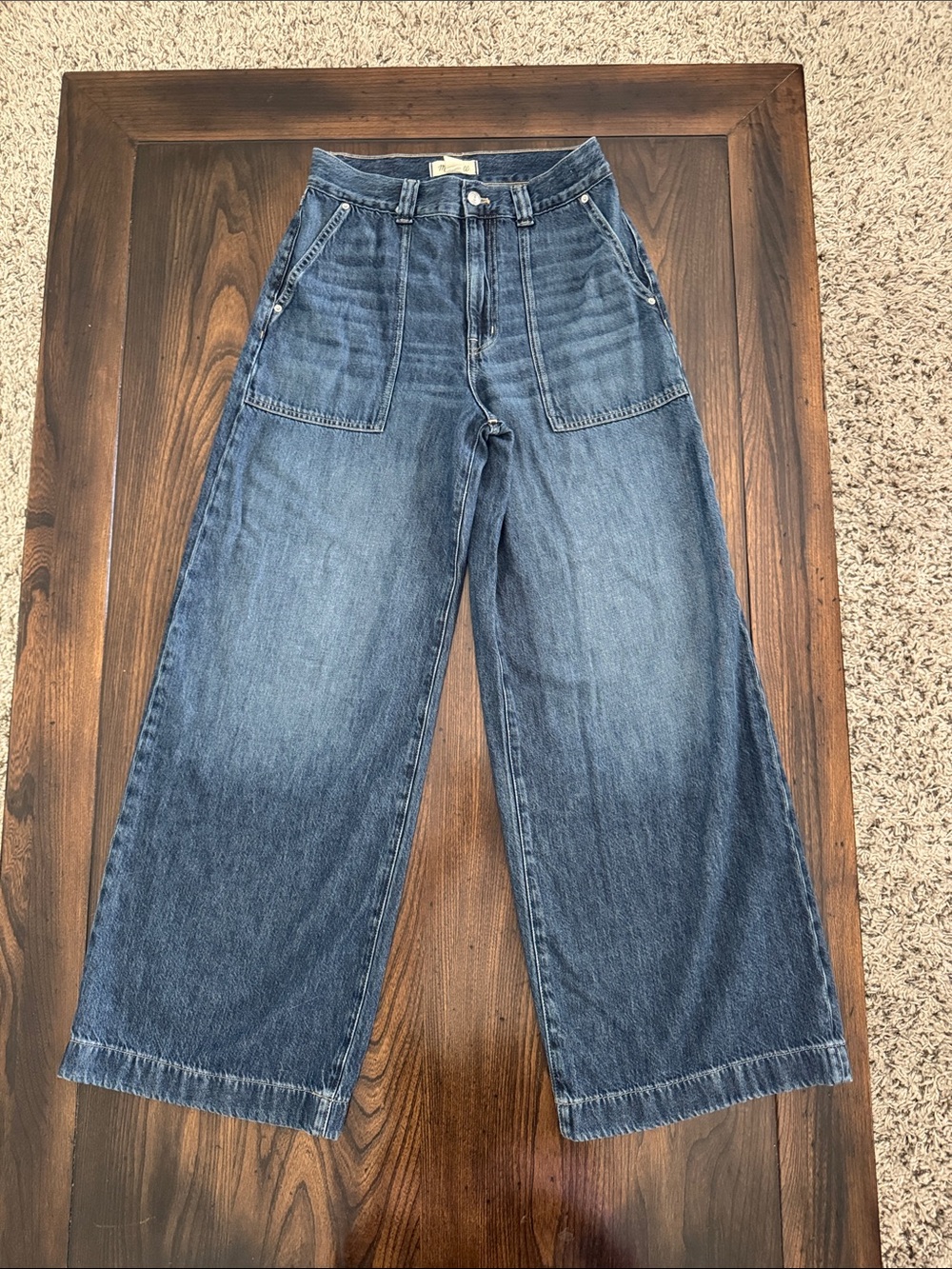 Madewell Super-Wide Leg Women's Jeans - Blue Denim Size 28